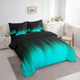 thumbnail image 4 of Manfei Black Cyan Stripes Twin Bedding Sets 7-Piece for Adult, Chic Abstract Lines Bedding Comforter Set, Modern Fashion Style Reversible Sheet Sets, Super Cozy Room Decor, 4 of 8