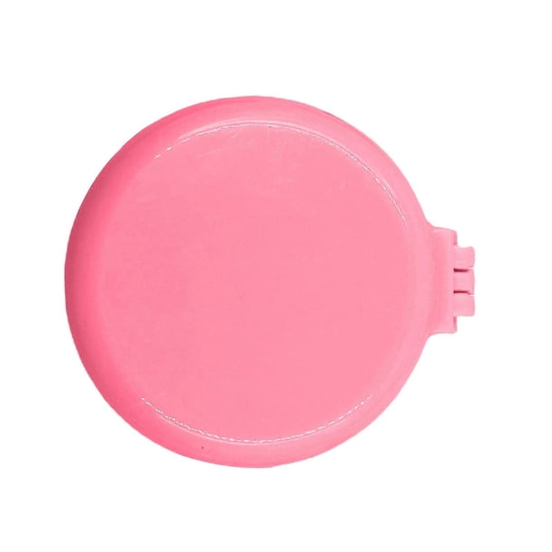 Mini Folding Mirror Hair Brush Home Travel Portable Round Pocket Cushion Hair Brush for Straight Curly Hair Light Pink