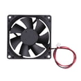 thumbnail image 1 of Ventilador de Computadora JShteea 8025 para Caja PC Escritorio DC 12V Conector 2 Pines Y 2 Cables, 1 of 9