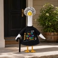 thumbnail image 6 of Aurorax Back to School Porch Goose Outfits 23" Holiday,Goose Clothes for Cement Goose Porch Goose 17/19 inch,Campus-Style Black Porch Goose Clothing Accessories for Outdoor Yard, 6 of 7