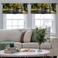 thumbnail image 5 of LALILO Kitchen Curtain Valance Halloween Haunted House Old Rod Pocket Window Curtain 52"x 18" Set of 2, 5 of 7