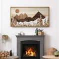 thumbnail image 4 of IDEA4WALL Extra Large Framed Canvas Print Wall Art Rustic Peaks Sunrise over the Mountains Artwork Nature Wilderness Antique Retro Fine Art Decorative Relax/Calm for Home Decoration - 60"x30", 4 of 5