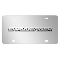 Dodge Challenger 3D Nameplate Mirror Chrome Stainless Steel License Plate