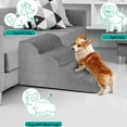 thumbnail image 5 of Pefilos 28" Pet Stairs for Small Dogs, 4-Step Dog Ramp for Beds and Couch, Non-Slip Balanced Indoor Step, Gray, 5 of 7