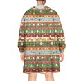 thumbnail image 2 of Wearable Oversized Blanket,Colorful Christmas Striped Pattern Wearable Blanket Hoodie for Adults,Cozy Hooded Blankets with Super Pockets,Super Warm Fuzzy Pullover for Women & Men, 2 of 6