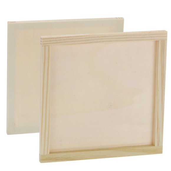 Unfinished Wood Canvas Panel 6x6" Deep 0.3" Wooden Paint Pouring Panel Boards Cradled, 8 Pack