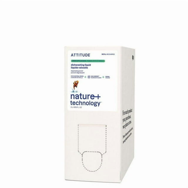 ATTITUDE nature+ technology, Dishwashing Liquid, Refill, Green Apple & Basil