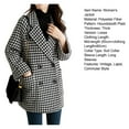 thumbnail image 7 of BAETEUY Women Lapel Jacket Houndstooth Tweed Blazer Coat Vintage Long, 7 of 7