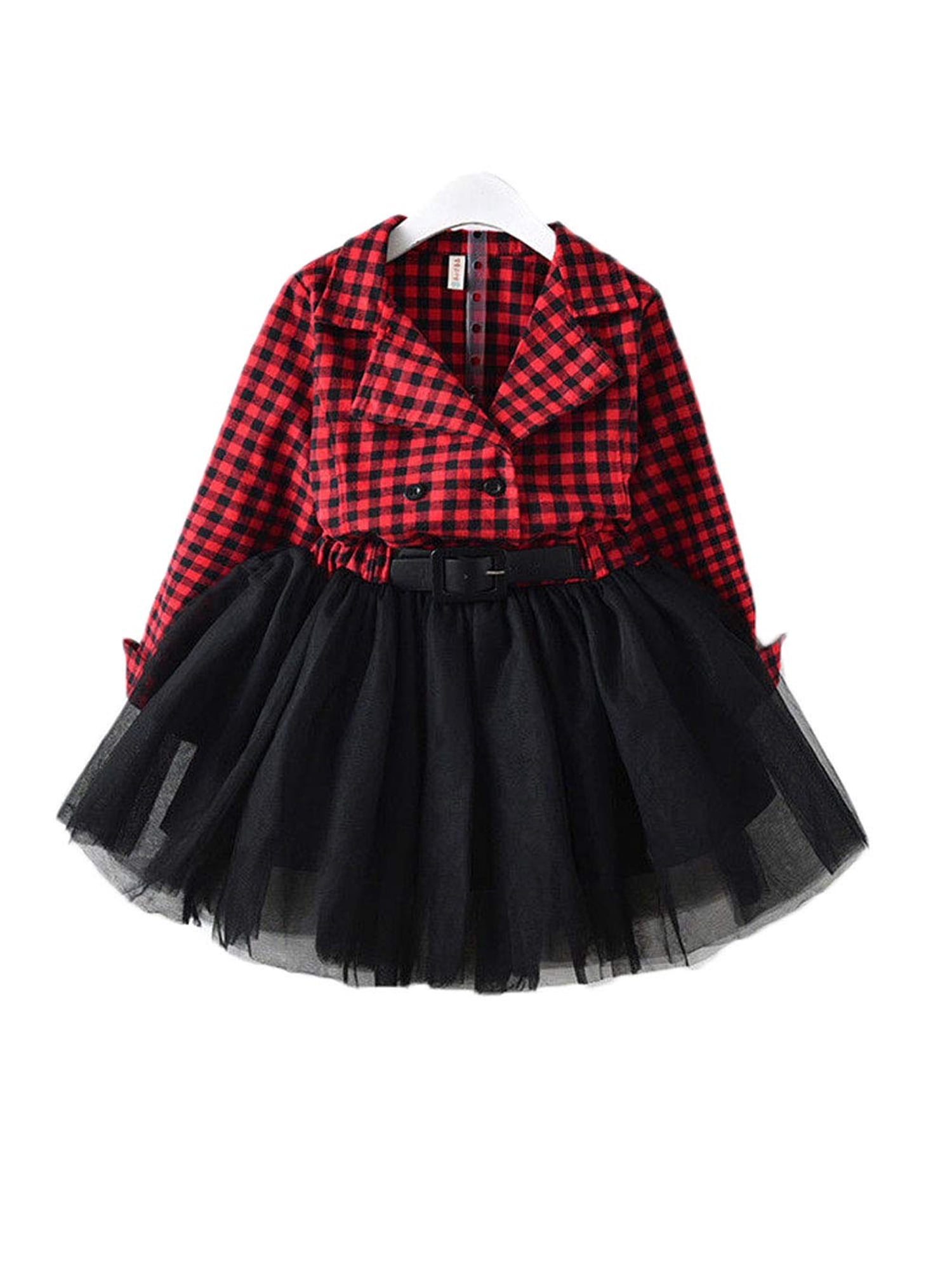 red plaid toddler dress