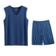 thumbnail image 1 of Conjunto Deportivo de los Hombres, Moda Casual de Color Sólido Cuello en V sin Mangas de Elasticidad Superior para el Desgaste Al Aire Libre, Traje Atlético de Humedad, 1 of 6