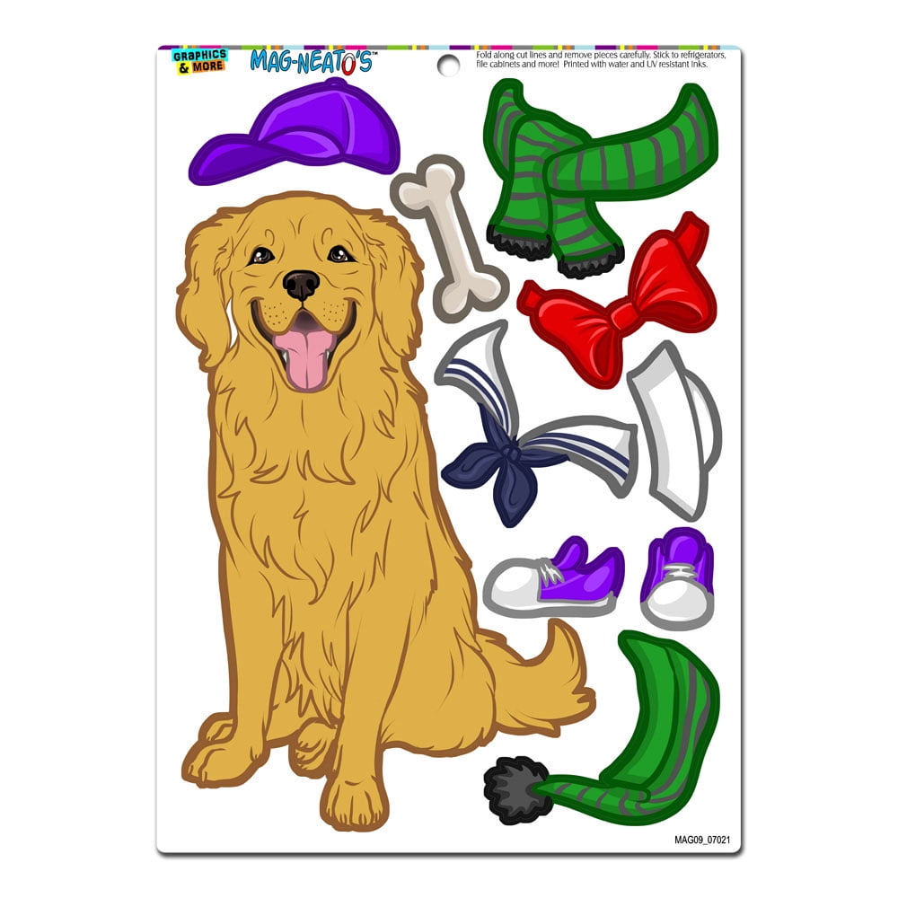 Golden Retriever DressUp Dog Pet Funny MAGNEATO'S(TM) Refrigerator