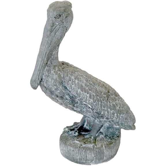 Solid Rock Stoneworks 18" Pelican Concrete Statue - Flint Color