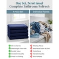 thumbnail image 6 of Casa Platino Bath Towels 4 Pack - Soft & Highly Absorbent 100% Cotton Towels for Gym, Hotel, Spa & Everyday Use - Navy, 6 of 8