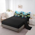 thumbnail image 5 of Castle Fairy Flat Art Brown Bear 7-Piece Twin Bedding for Teens,Snowy Mountain Pine Forest Bedding Comforter Set,Blue Green Brown,Black Reversible, 5 of 7