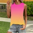 thumbnail image 2 of ZQGJB Womens Ombre Tank Tops Eyelet Loose Casual Tie Dye Gradient Color Summer Lace Tops Loose Fit Crew Neck Basic Sleeveless Shirts Trendy 2025 Hot Pink XL, 2 of 6