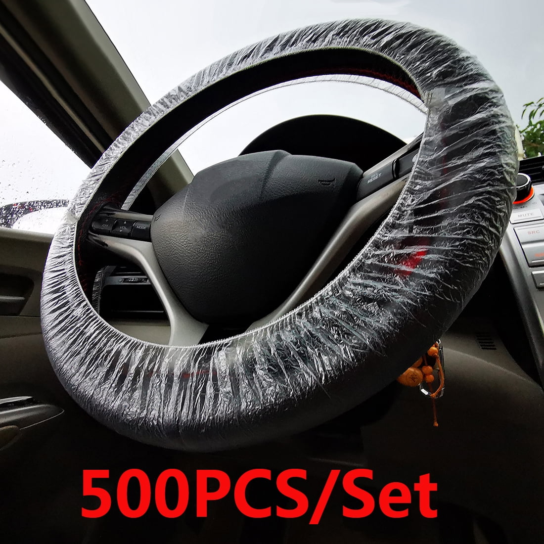 500pcs/Set Car Elastic Disposable Plastic Steering Wheel Cover ...