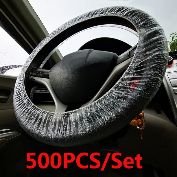 500pcs/Set Car Elastic Disposable Plastic Steering Wheel Cover