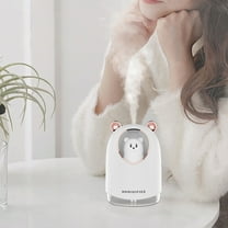 Cute Pet Humidifier, Mini USB Cool Mist Humidifier with 2 Modes (4h/8h), 7-Color Night Light, 20dB Quiet, Automatic Power-Off, One Button Control, Portable for Bedroom, Office, Car, Plants