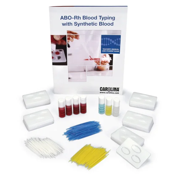 Carolina® Abo-Rh Typing With Synthetic Blood Kit, Materials For 30 Students