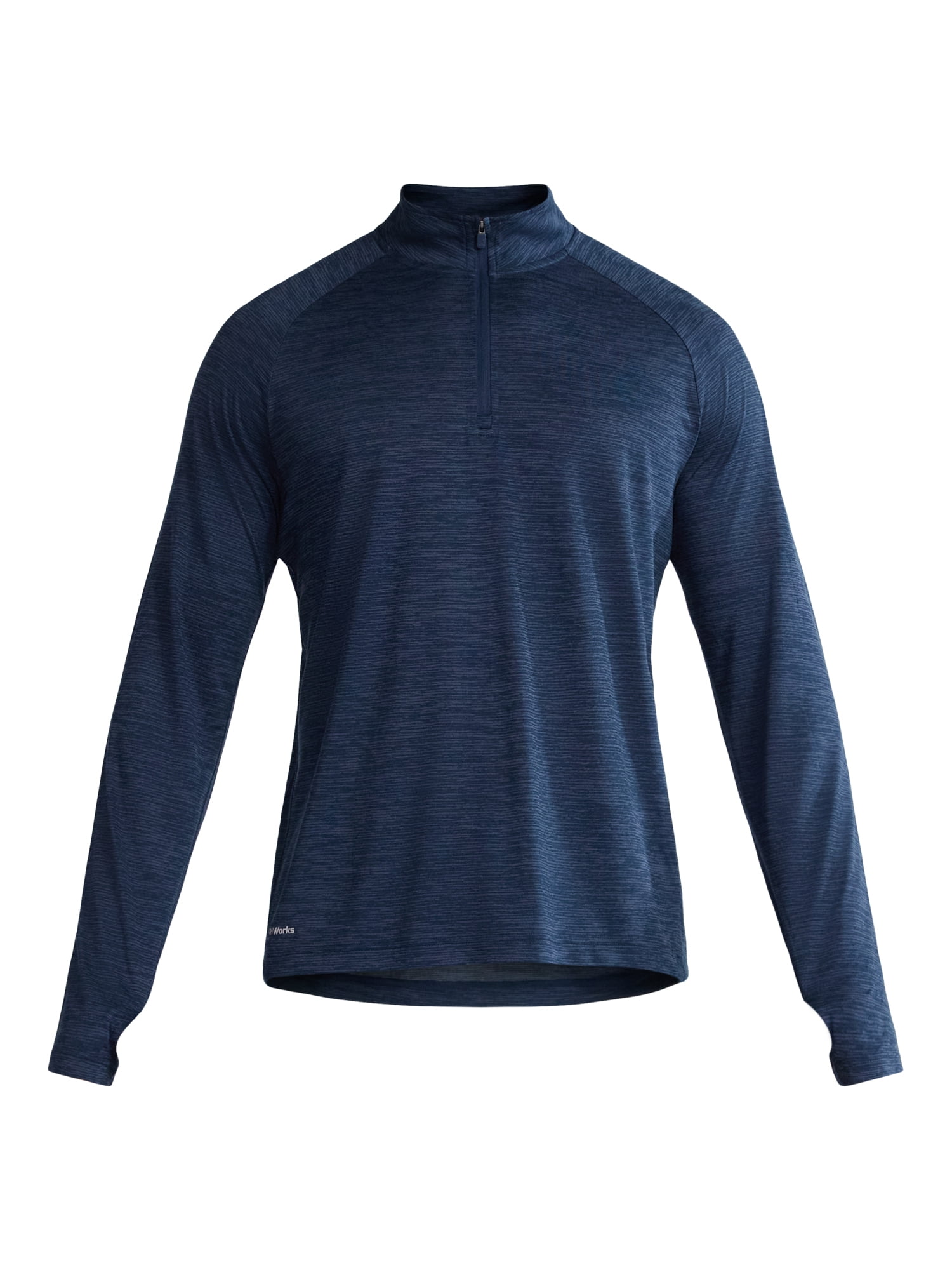Athletic Works Men's & Big Men's Space Dye Jersey Quarter Zip Long Sleeve Shirt, Sizes S-3XL
