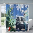 thumbnail image 4 of Shower Curtain Waterproof Polyester Fabric Paint Colorful Bath Curtains Initial D Home Bathroom Decor Curtain With Hook 155X184A3 YL180x240cm, 4 of 6