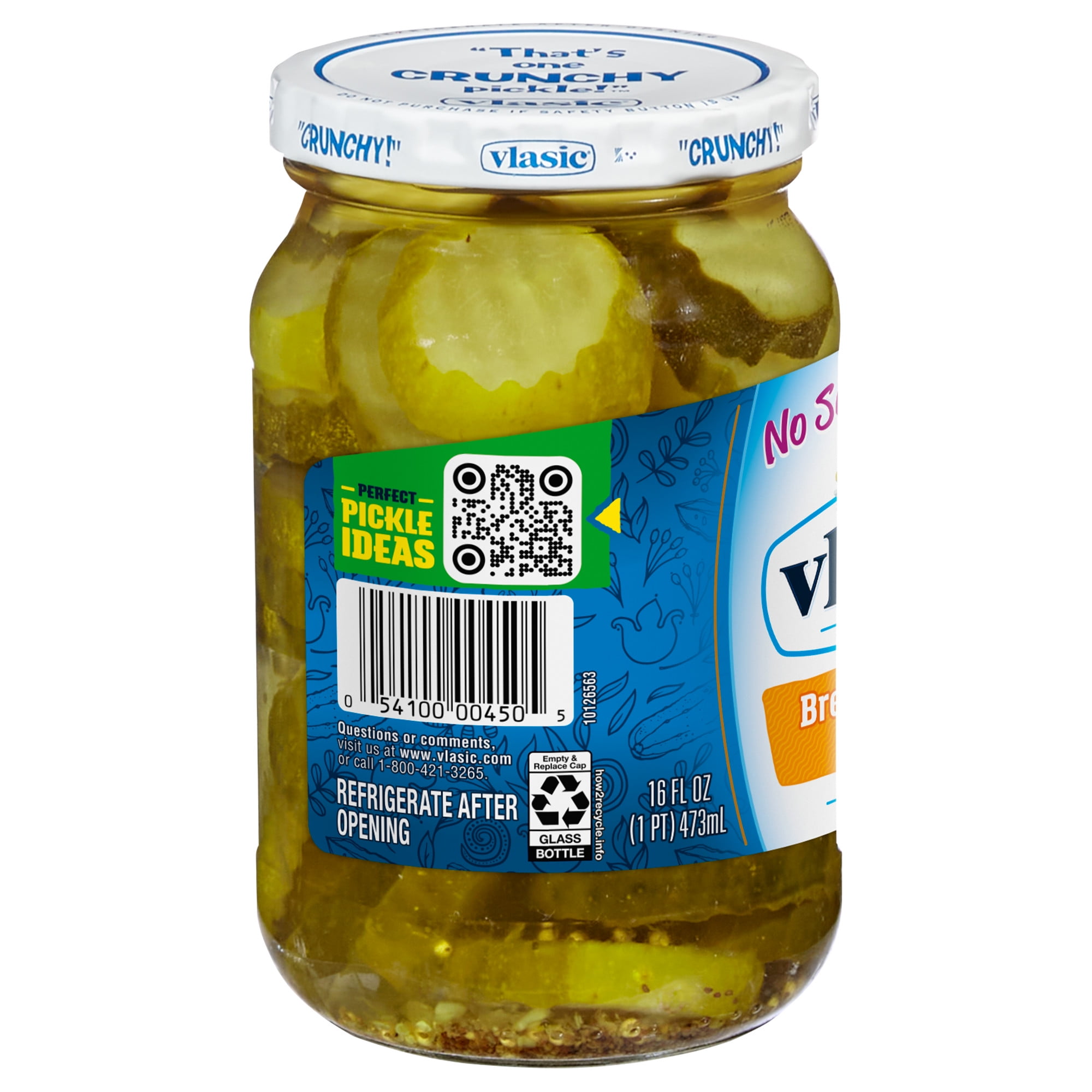 Vlasic No Sugar Added Bread & Butter Pickle Chips, 16 fl. oz.