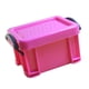 thumbnail image 1 of Mini estuche de escritorio de plástico duradero para artículos diversos, caja organizadora de objetos pequeños Rosa roja, 1 of 9