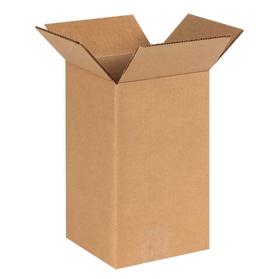 The Packaging Wholesalers Tall Corrugated Boxes 6" x 6" x 10" Kraft 25/Bundle BS060610