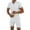 White, variant on VBTAPA Mens Shorts Sets 2025 Summer 2 Piece Outfits Waffle Knit Quarter Zip Polos with Drawstring Waist Shorts Casual Golf Track Suit Beach Vacation Set with Pockets Daily Sale Black XXXL