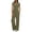 Army Green 10, variant on Ksrymi Overalls for Women 2-Piece Outfit: Solid Round Neck Short Sleeve Ruched Top & Elastic Waist Drawstring Wide Leg Pants with Side Pockets Vacation Outfits for Women