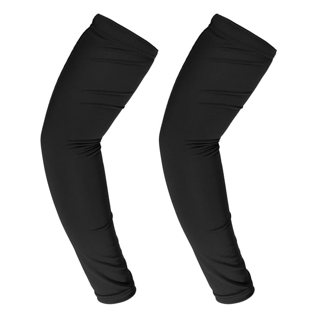 Mangas de Compresión de Codo del Brazo 1 Par Talla L Negra Unique Bargains