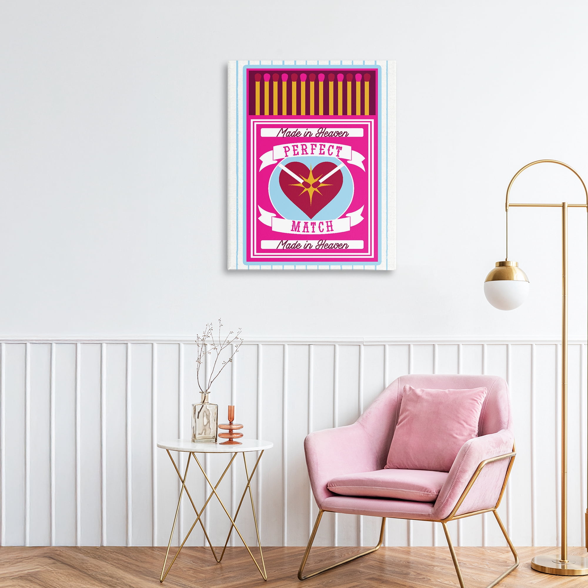 Stupell Industries Perfect Match Made In Heaven Canvas Wall Art, design by Lil' Rue