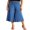 Blue, variant on LMLYSoH Women’s High Rise Capri Pants Elastic Waist Solid Color Loose Fit Cropped Pants Trousers