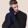 thumbnail image 2 of AWZXDE Mens Gloves Solid Color Winter Thickened Knitted Outdoor Warm Screen Snowman Embroidered, 2 of 5