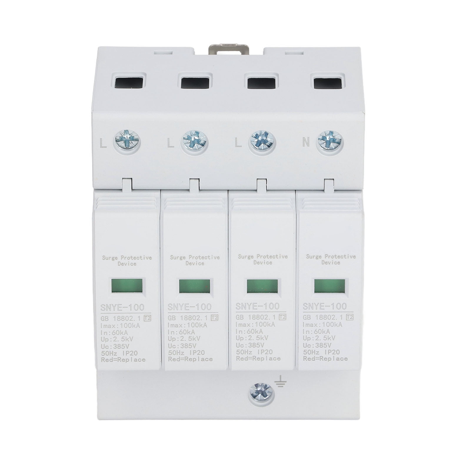 100KA Surge Protective Device, House Voltage Protector Voltage  IP20 Surge Arrester Device for Distribution Box 35mm Electrical Guide Rail Installation