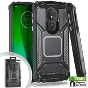 Wydan Phone Case Compatible For Motorola G7 Power Metal Jacket Hybrid Protective Hard Slim Phone Cover