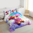 thumbnail image 3 of Castle Fairy Highland Cow Full Size Comforter Sets for Kids,Cute Bow Animal Bedding Sets, 3 of 8