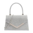 thumbnail image 2 of Womens Silver Glitter Clutch Bag for Party Sparkly Evening Purse with Detachable Crossbody Chain Strap,Size Free Size, 2 of 9