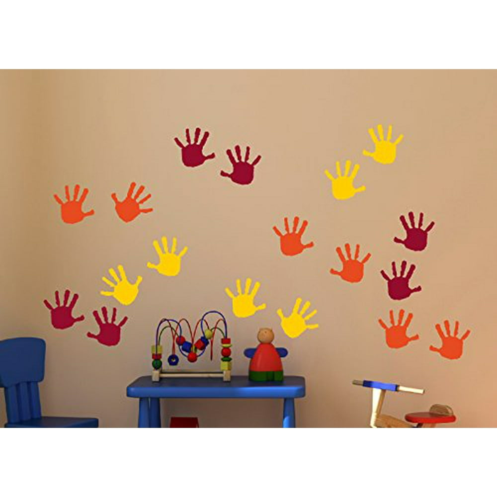 Handprint Vinyl Wall Decals Sticker, Great for Classroom, Daycares and
