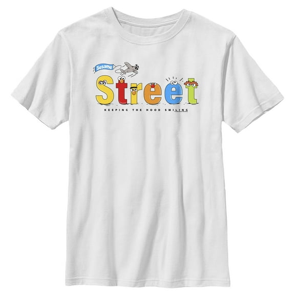 Boy's Sesame Street Keeping the Mood Smiling  Graphic T-Shirt