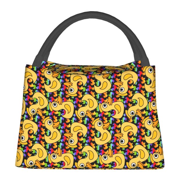 Fotbe Cartoon Ducks Bolsa Térmica Portátil con Estampado, Bolsa de Entrega de Alimentos Aislada, Bolsa Reutilizable de Gran Capacidad para Comidas y Supermercado