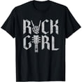 thumbnail image 2 of 100% Cotton Unisex Girls Rock, Rock'n Roll Girl, Rock On Skeleton, Guitar Band T-Shirt, 2 of 5