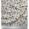 thumbnail image 1 of Soimoi Cotton Duck Fabric Leaves & Leopard Animal Printed Craft Fabric by The Yard 56 Inch Wide, 1 of 1