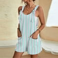 thumbnail image 2 of Kmdttou 2025 New Fashion Women's Summer Comfortable Casual Suspender Printing Shorts Pocket Jumpsuit Shorts with Pockets Clothes on Clearance!, 2 of 5