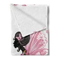 thumbnail image 2 of Fantasy Soft Flannel Fleece Throw Blanket, Fairy Girl Silhouette in a Floral Dress Surreal Garden Flying Butterflies Print, Cozy Plush for Indoor and Outdoor Use, 50" x 70", Multicolor, by Ambesonne, 2 of 5