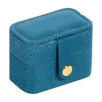 Nmdmisc Small Travel Jewelry Box for Ring Stud Earring,Mini Jewelry Ring Holder for Multiple Rings,Portable Jewelry Storage Organizer Case (Blue)