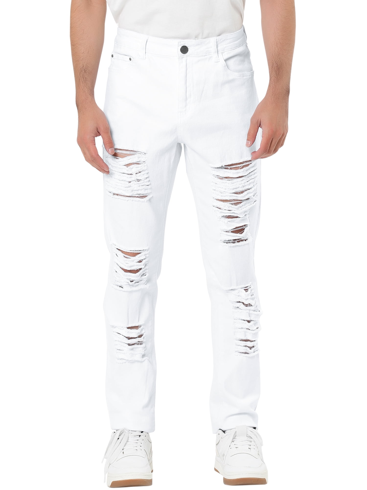 white skinny stretch jeans mens