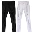 thumbnail image 4 of Pantalones vaqueros ajustados y rotos para mujer, pantalones vaqueros elásticos de cintura alta, pantalones pitillo ajustados SG, 4 of 9