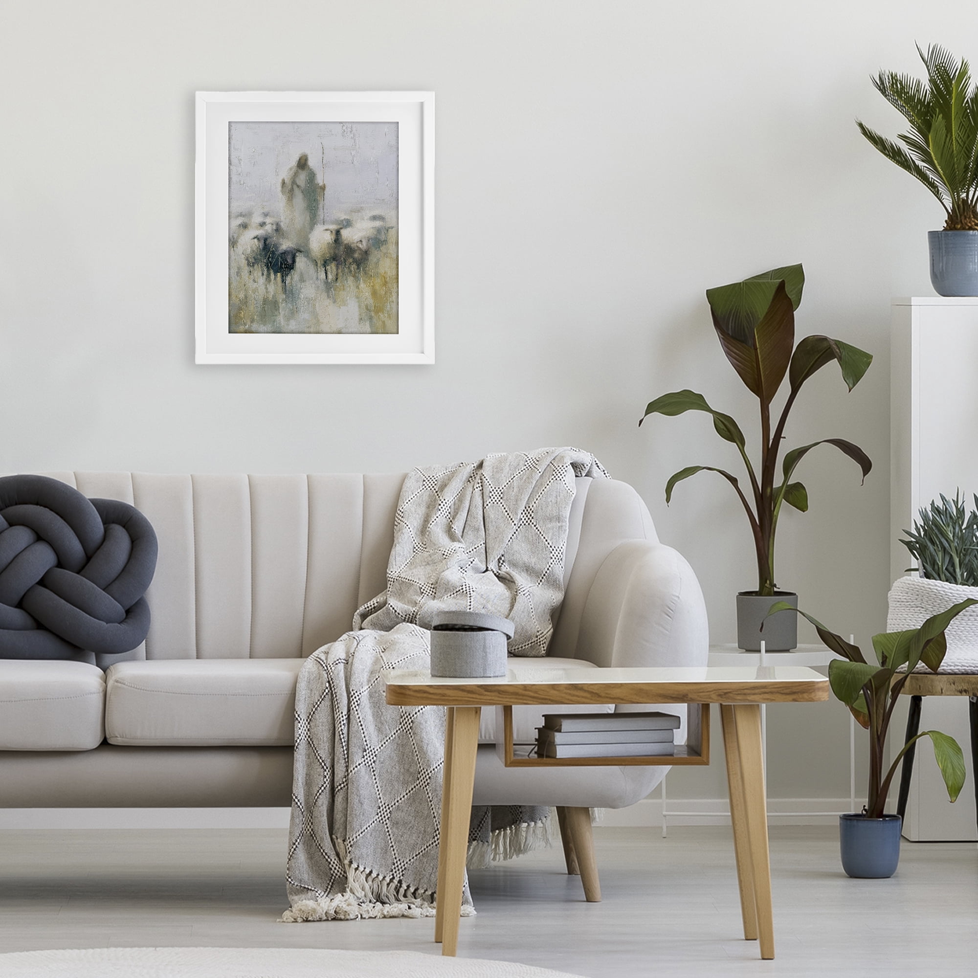 Stupell Industries The Gentle Guide Shepherd White Framed Print Under Glass, design by Svetlana Aleynikova