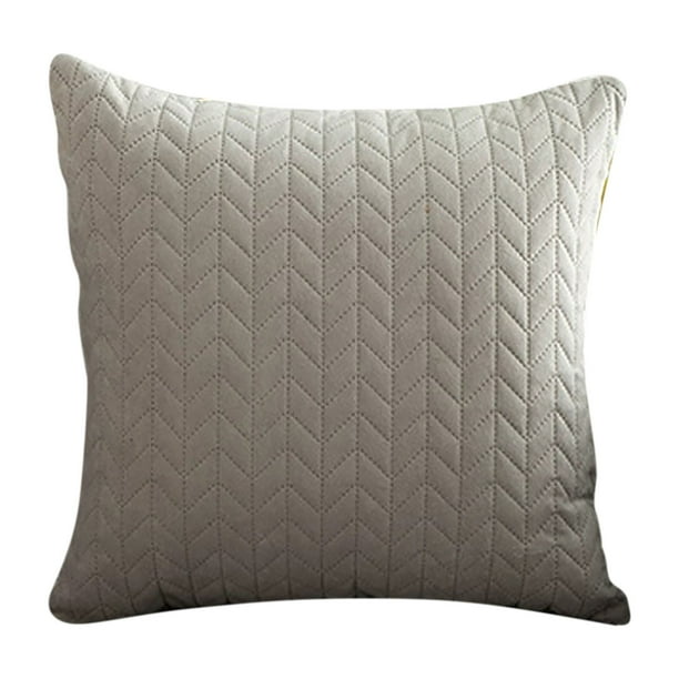 Funda de almohada plisada de terciopelo de 45 x 45 cm | Funda de cojín de sofá de terciopelo suave de color liso | Funda de almohada con soporte lumbar y cremallera oculta para oficina, protecci